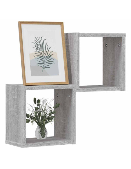 Scaffali da parete 2 pcs Grigio Sonoma 26 x 15 x 26 cm