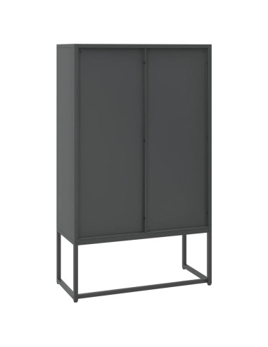 Credenza Alta Antracite 80x35x135 cm in Acciaio