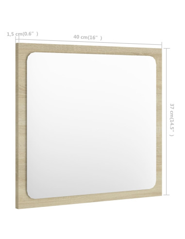 Specchio da Bagno Rovere Sonoma 40x1,5x37 cm Legno Multistrato