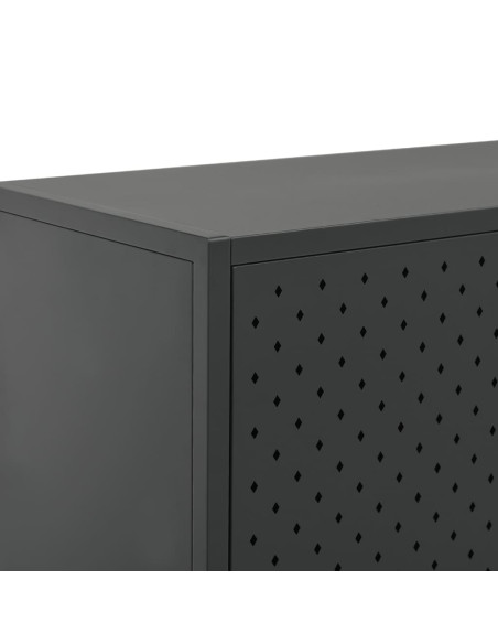 Credenza Alta Antracite 80x35x135 cm in Acciaio