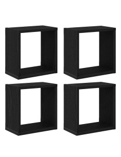 Scaffali da parete Rovere Nero Legno multistrato 2