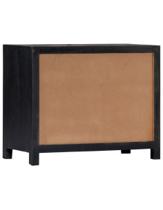 Credenza Intagliata a Mano Grigio 75x35x60 cm Massello di Mango 2
