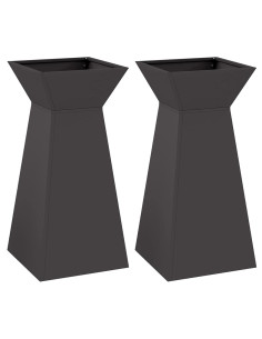 Vaso a Pilastro 2 pcs Nero 35 x 35 x 73 cm 2