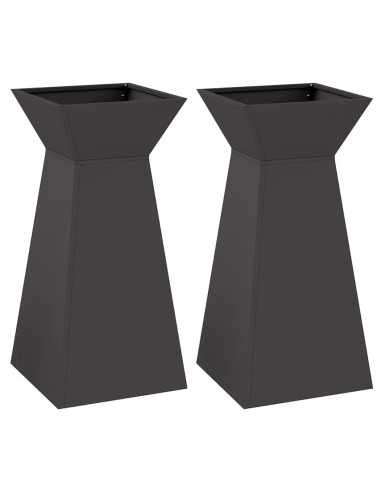 Vaso a Pilastro 2 pcs Nero 35 x 35 x 73 cm