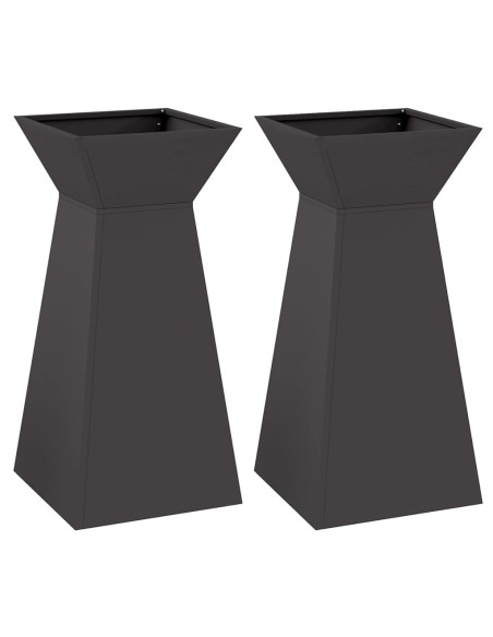 Vaso a Pilastro 2 pcs Nero 35 x 35 x 73 cm
