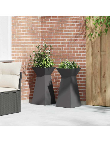 Vaso a Pilastro 2 pcs Nero 35 x 35 x 73 cm