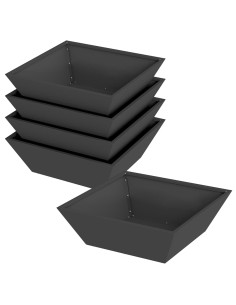 Vaso da giardino 5 pcs Nero 50 x 50 x 15 cm 2