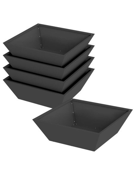 Vaso da giardino 5 pcs Nero 50 x 50 x 15 cm