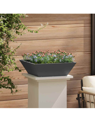 Vaso da giardino 5 pcs Nero 50 x 50 x 15 cm
