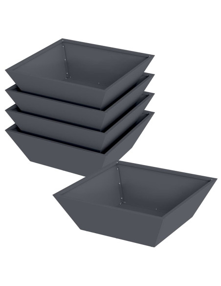 Vaso da giardino 5 pcs Antracite 50 x 50 x 15 cm
