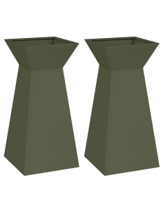 Vaso a Pilastro 2 pcs Oliva 35 x 35 x 73 cm 2