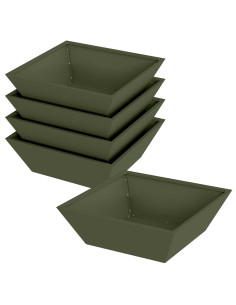 Vaso da giardino 5 pcs Verde oliva 50 x 50 x 15 cm 2