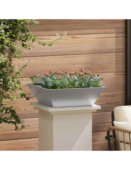 Vaso da giardino Argento 50 x 50 x 15 cm Acciaio zincato