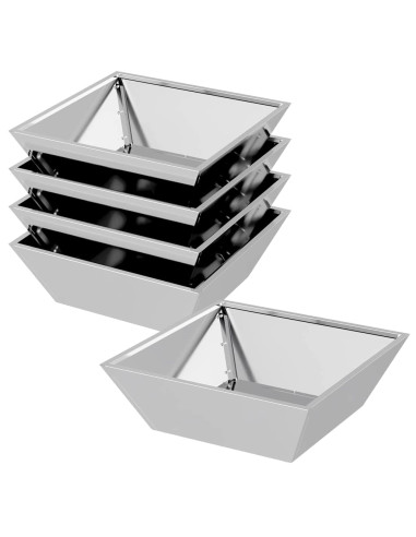 Vaso da giardino 5 pcs Argento 50 x 50 x 15 cm Acciaio zincato