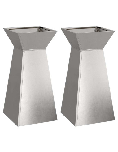 Vaso a Pilastro 2 pcs Argento 35 x 35 x 73 cm