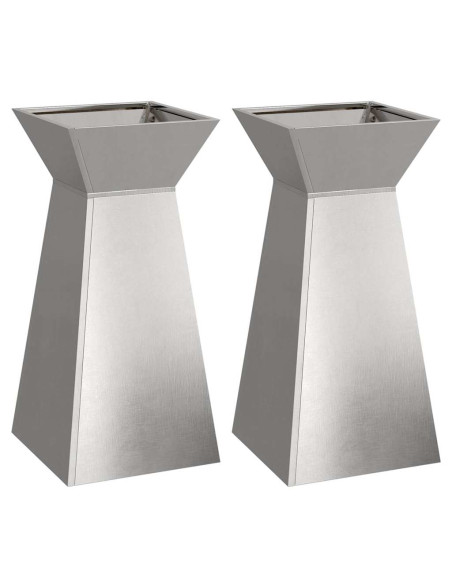 Vaso a Pilastro 2 pcs Argento 35 x 35 x 73 cm