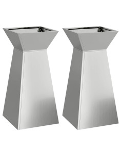 Vaso a Pilastro 2 pcs Argento 35 x 35 x 73 cm 2