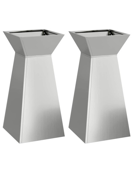 Vaso a Pilastro 2 pcs Argento 35 x 35 x 73 cm