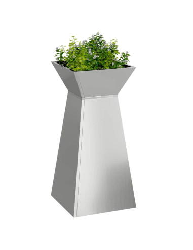 Vaso a Pilastro 2 pcs Argento 35 x 35 x 73 cm