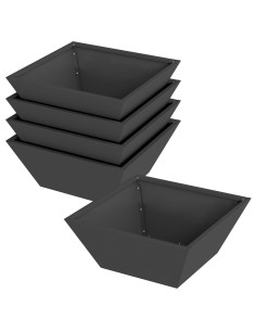 Vaso da giardino 5 pcs Nero 40 x 40 x 15 cm 2