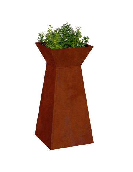 Vaso a Pilastro Argento 35 x 35 x 73 cm