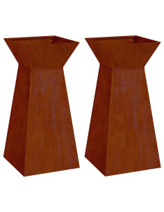 Vaso a Pilastro 2 pcs Argento 35 x 35 x 73 cm 2