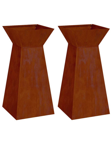 Vaso a Pilastro 2 pcs Argento 35 x 35 x 73 cm