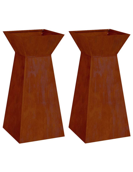 Vaso a Pilastro 2 pcs Argento 35 x 35 x 73 cm