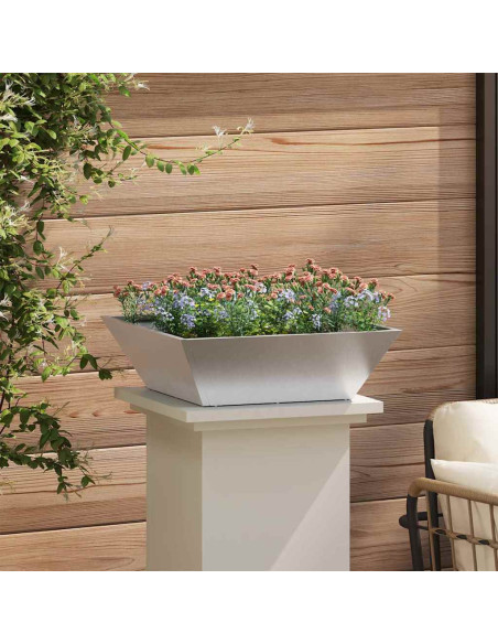 Vaso da giardino 5 pcs Argento 50 x 50 x 15 cm