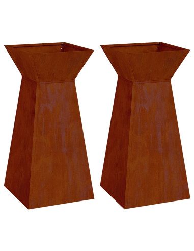Vaso a Pilastro 2 pcs Argento 35 x 35 x 73 cm
