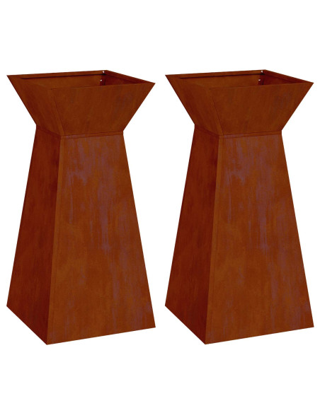 Vaso a Pilastro 2 pcs Argento 35 x 35 x 73 cm