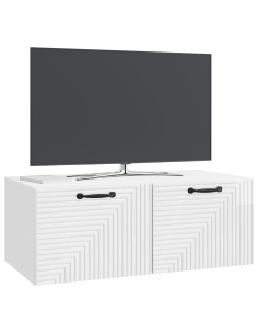 Mobile Porta TV da Muro Bianco Lucido 78,5 x 41 x 30 cm 2