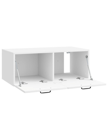 Mobile Porta TV da Muro Bianco Lucido 78,5 x 41 x 30 cm