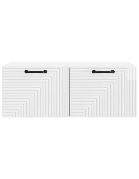 Mobile Porta TV da Muro Bianco Lucido 78,5 x 41 x 30 cm