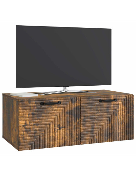 Mobile Porta TV da Muro Rovere Fumo 78,5 x 41 x 30 cm
