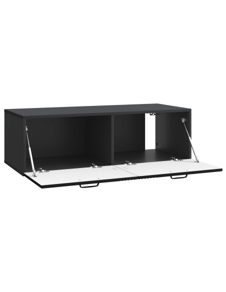 Mobile Porta TV da Muro Montaggio a parete Nero 98 x 41 x 30 cm