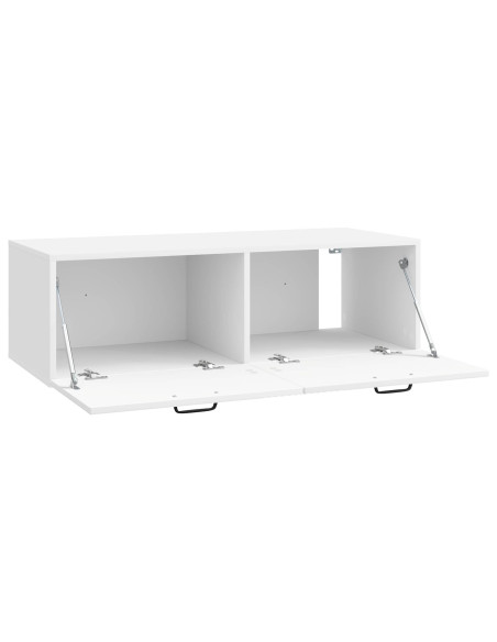 Mobile Porta TV da Muro Bianco Lucido 98 x 41 x 30 cm
