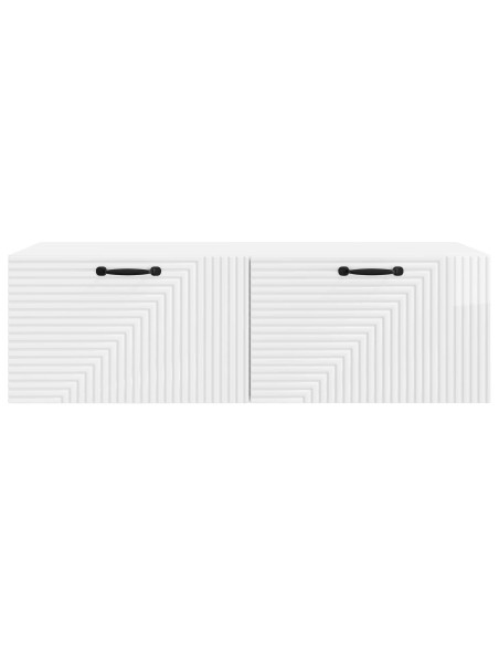 Mobile Porta TV da Muro Bianco Lucido 98 x 41 x 30 cm