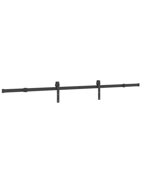 Porta scorrevole NARVIK Naturale e Nero 80 x 210 cm (213,5 cm)