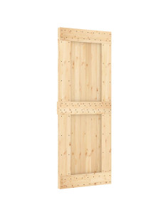 Porta scorrevole NARVIK Naturale e Nero 80 x 210 cm (152,5 cm) 2