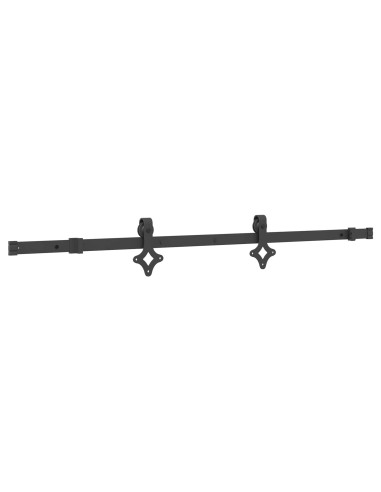 Porta scorrevole NARVIK Naturale e Nero 80 x 210 cm (152,5 cm)