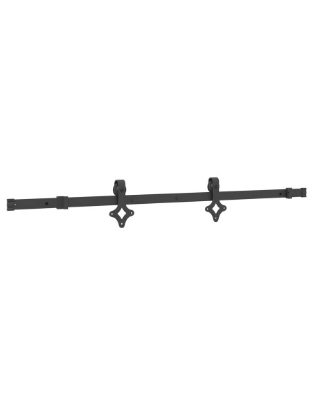Porta scorrevole NARVIK Naturale e Nero 80 x 210 cm (152,5 cm)