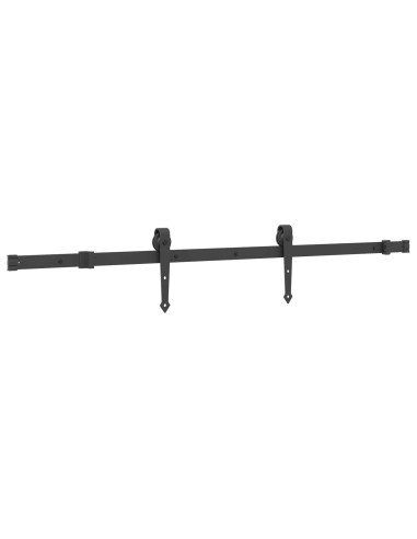 Porta scorrevole NARVIK Naturale e Nero 80 x 210 cm (152,5 cm)