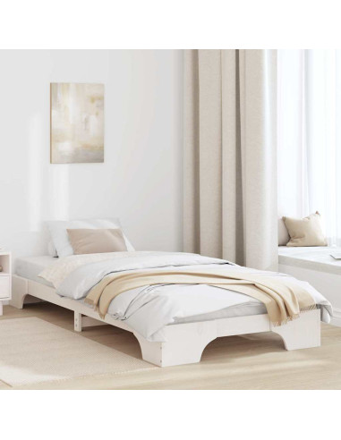 Struttura del letto Bianco 90 x 200 cm Pino massello