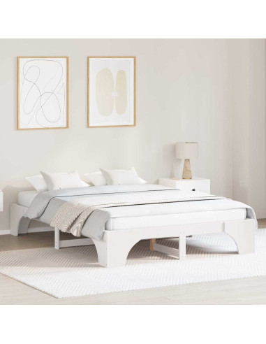 Struttura del letto Bianco 150 x 200 cm Pino massello