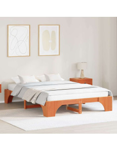 Struttura del letto Marrone cerato 150 x 200 cm Pino massello