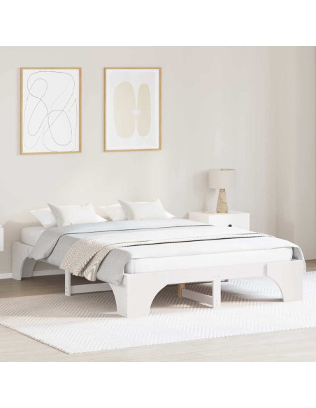 Struttura del letto Bianco 140 x 200 cm Pino massello