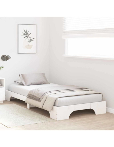 Struttura del letto Bianco 90 x 200 cm Pino massello