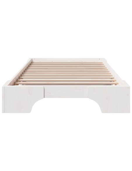 Struttura del letto Bianco 90 x 190 cm Pino massello