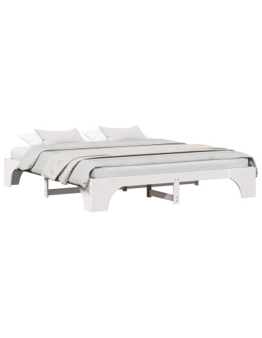 Struttura del letto Bianco 200 x 200 cm Pino massello